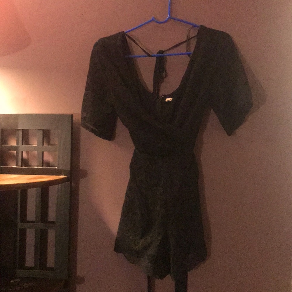 Laced mini romper